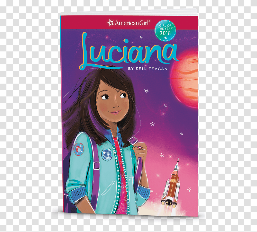American Girl Luciana Books, Person, Bottle, Advertisement, Poster Transparent Png