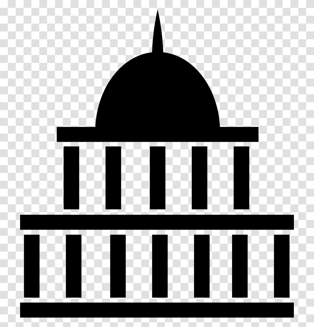 American Government Building Svg Icon Free Download Government Building Icon, Stencil, Prison, Silhouette, Railing Transparent Png