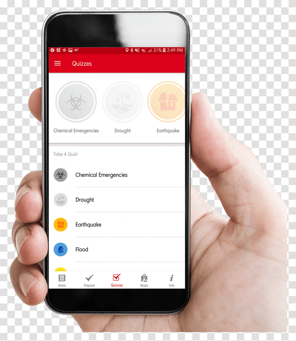 American Red Cross Earthquake Icon Mobile Phone With Hand, Electronics, Cell Phone, Person, Human Transparent Png