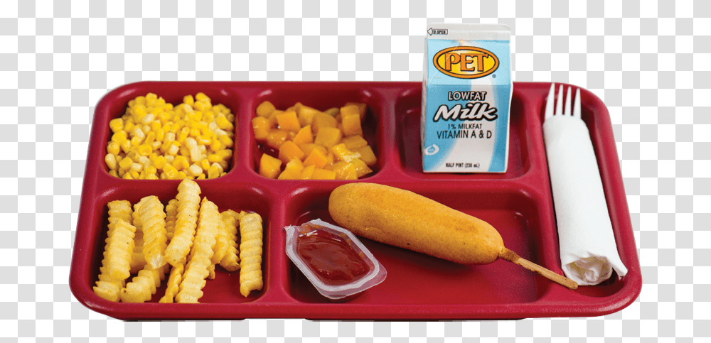 American School Lunch Corn Dog, Food, Meal, Hot Dog, Fried Chicken Transparent Png