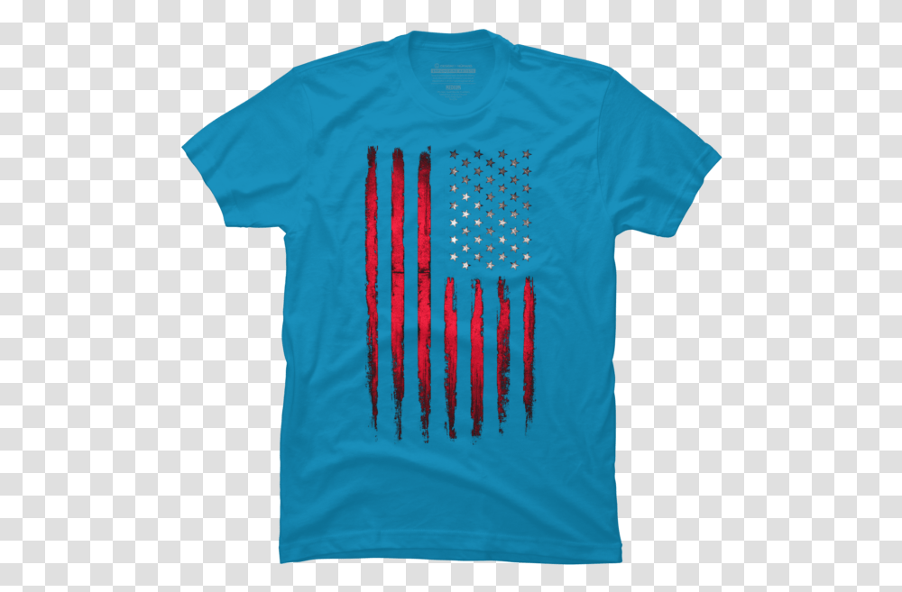 American Stars And Stripes Flag Grunge Active Shirt, Apparel, T-Shirt Transparent Png