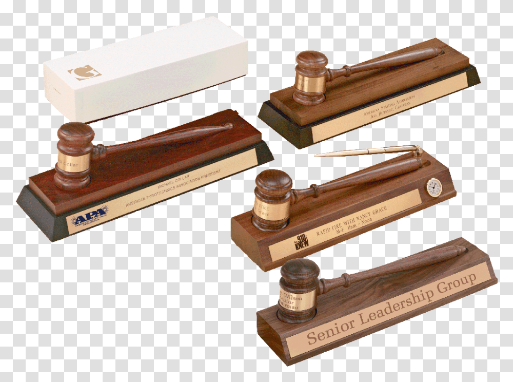 American Walnut Gavel On Base And Stand With Custom Wood, Tool, Clamp Transparent Png