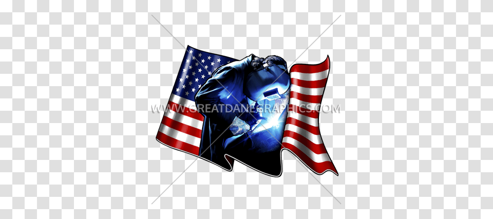American Welder Production Ready Artwork For T Shirt Printing, Flag, American Flag Transparent Png