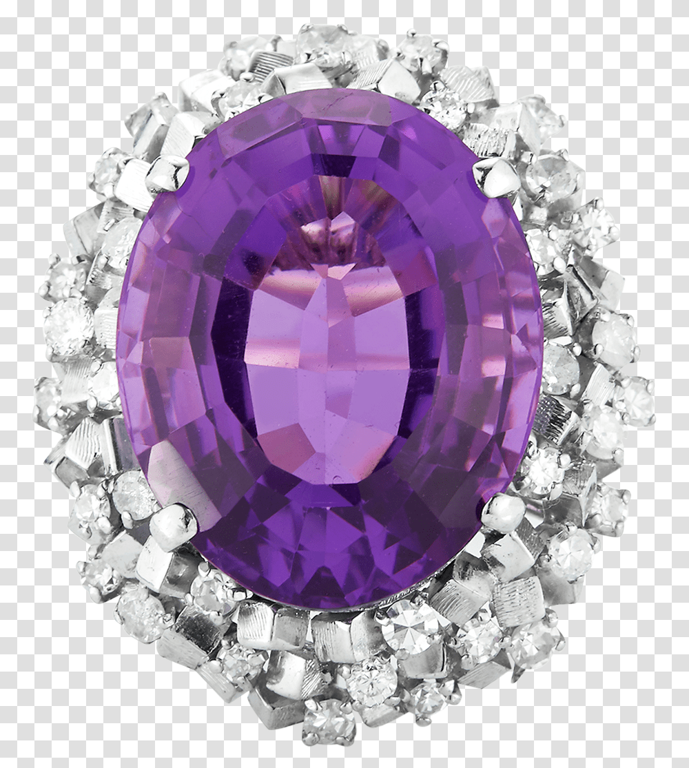 Amethyst And Diamond Ring Solid, Jewelry, Accessories, Accessory, Crystal Transparent Png