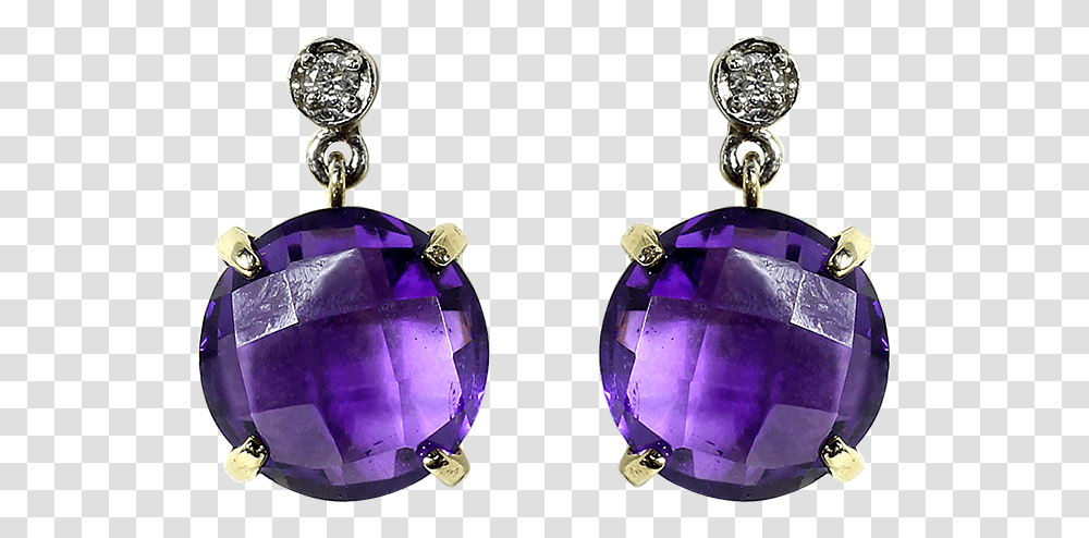 Amethyst Diamond Earrings Solid, Ornament, Gemstone, Jewelry, Accessories Transparent Png