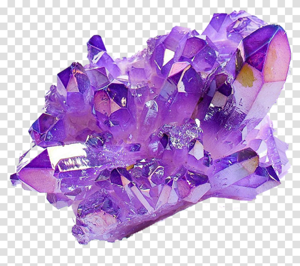Amethyst Purple Angel Aura Quartz, Crystal, Mineral, Diamond, Gemstone Transparent Png