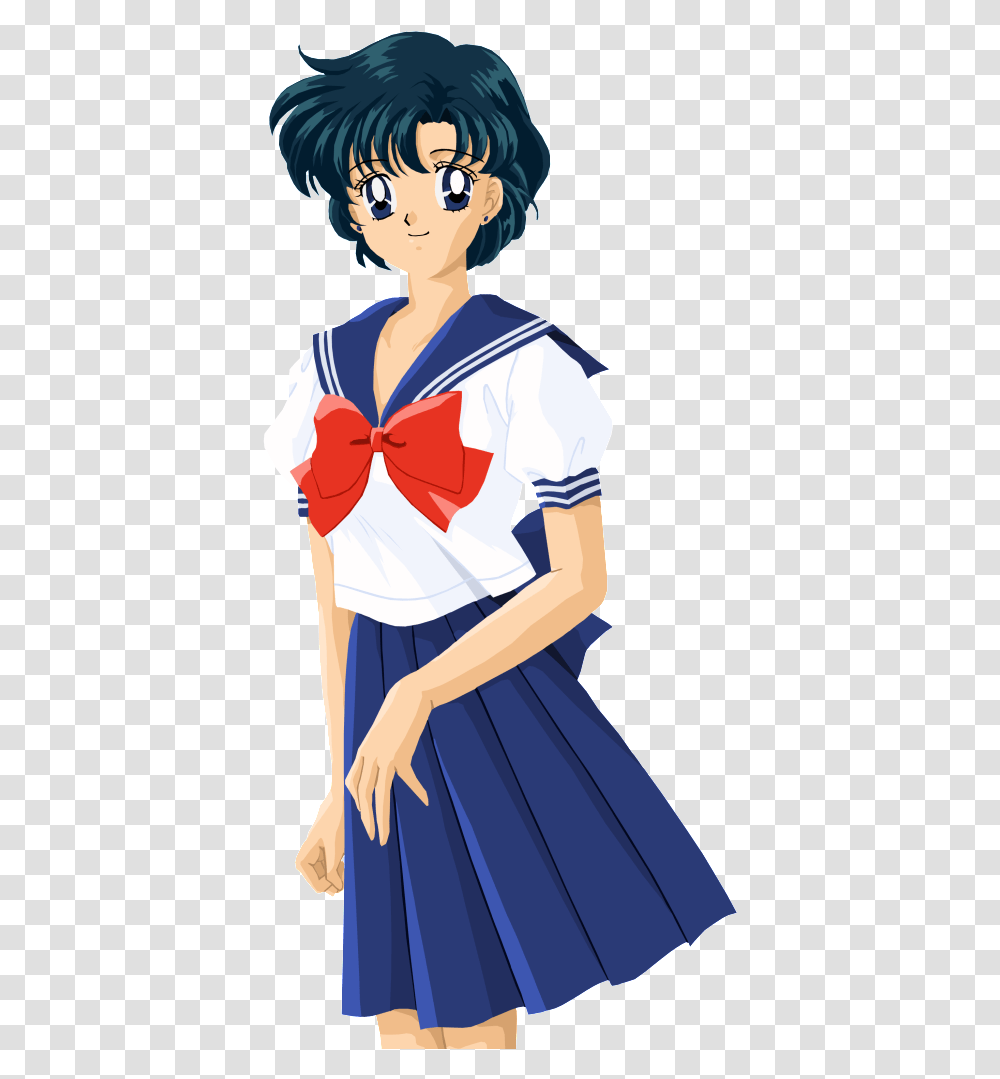 Ami Mizuno Sailor Mercury Ami Mizuno School Uniform, Person, Female, Skirt Transparent Png