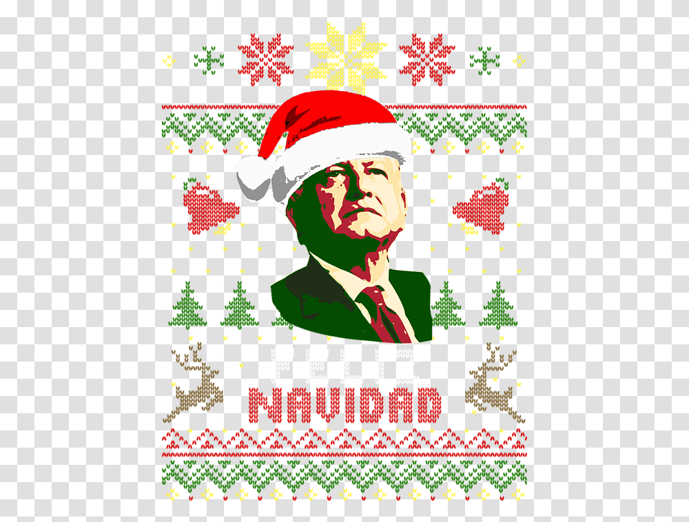 Amlo President Of Mexico Feliz Navidad Christmas Sweatshirt Illustration, Poster, Advertisement, Flyer, Paper Transparent Png