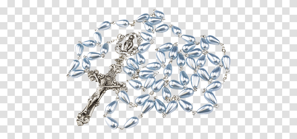 Amm R242 Light Blue Pearl Teardrop Rosary Rosary, Accessories, Accessory, Jewelry, Diamond Transparent Png