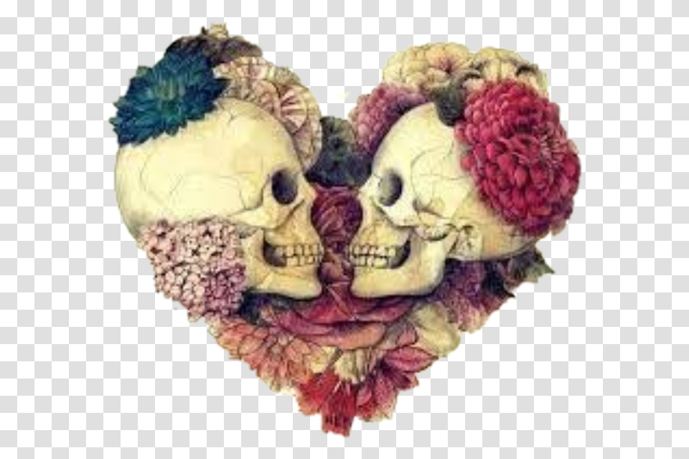 Amor De Calaveras Two Skulls In Heart Shape, Alien, Head, Fossil, Ornament Transparent Png