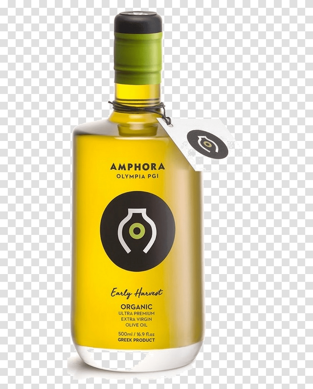 Amphora Olympia Organic Olive Oil, Bottle, Cosmetics, Perfume, Label Transparent Png
