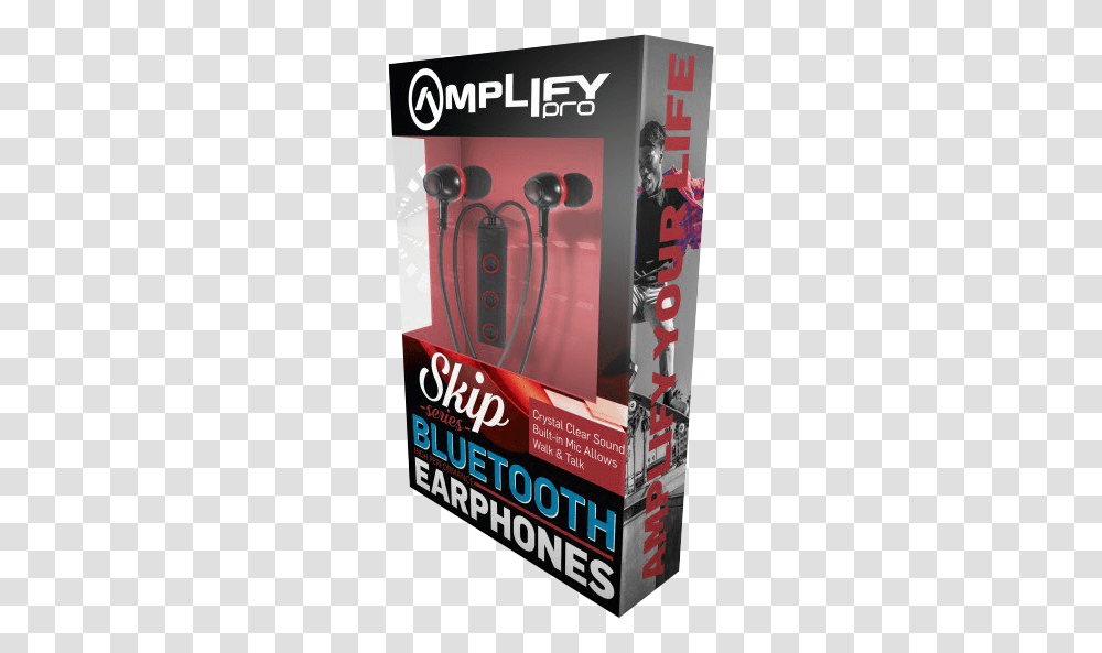Amplify Pro Bluetooth Earphones Skip Series Black Red, Advertisement, Poster, Flyer, Paper Transparent Png