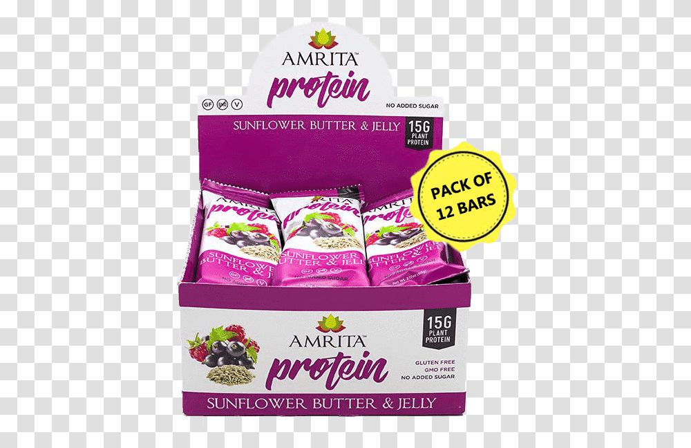 Amrita High Protein Sunflower Butter And Jelly Bars Protein Bar, Paper, Gum, Box, Paper Towel Transparent Png