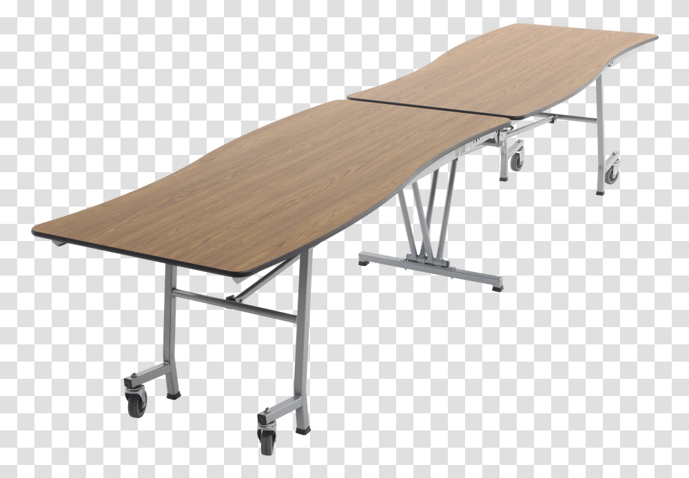 Amtab Mwt12 Mobile Wave Shape Table 12 Feet Long I Stretcher, Tabletop, Furniture, Wood, Plywood Transparent Png