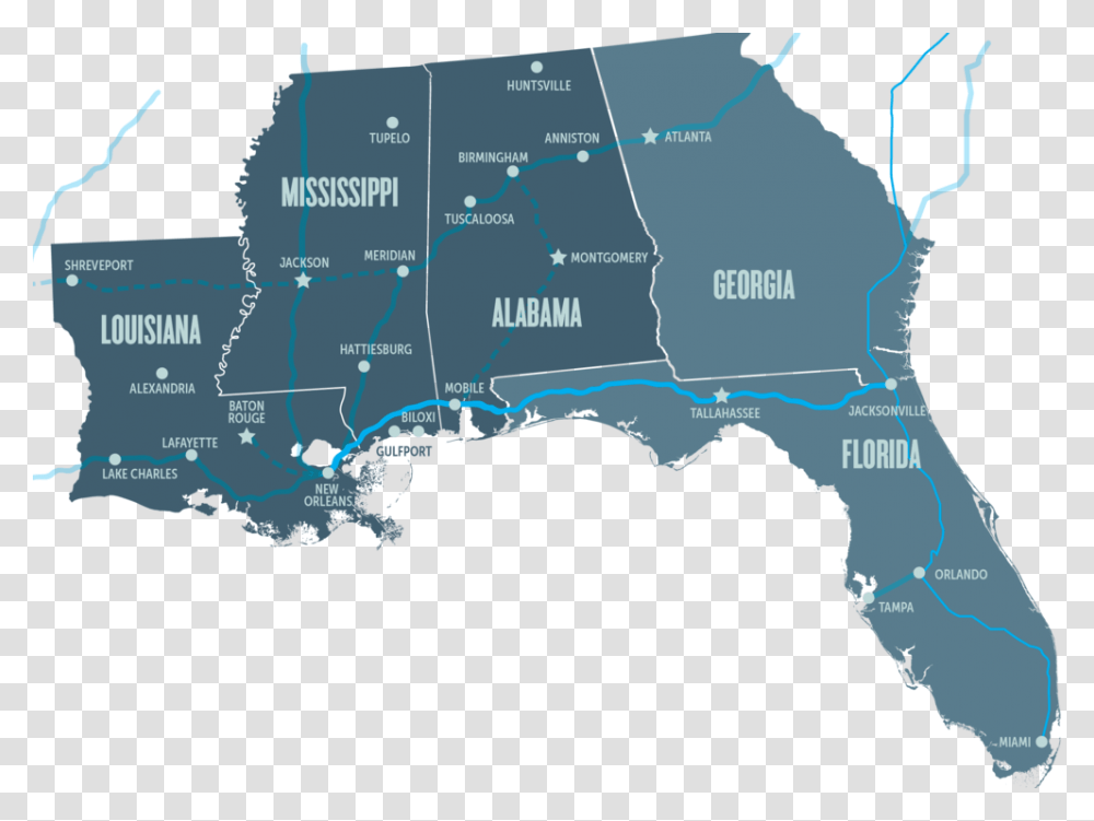 Amtrak Gulf Coast, Map, Diagram, Plot, Atlas Transparent Png
