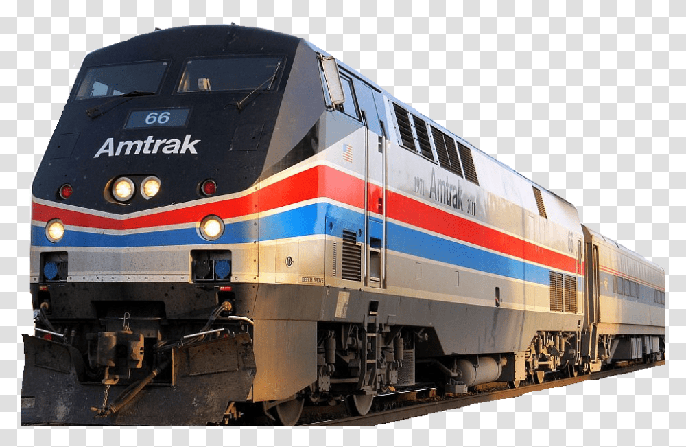 Amtrak Train, Vehicle, Transportation, Locomotive, Railway Transparent Png