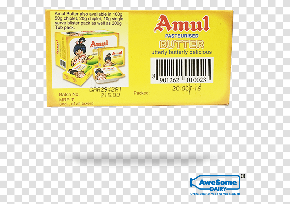 Amul Butter Price Of Amul Butter, Label, Rubber Eraser Transparent Png