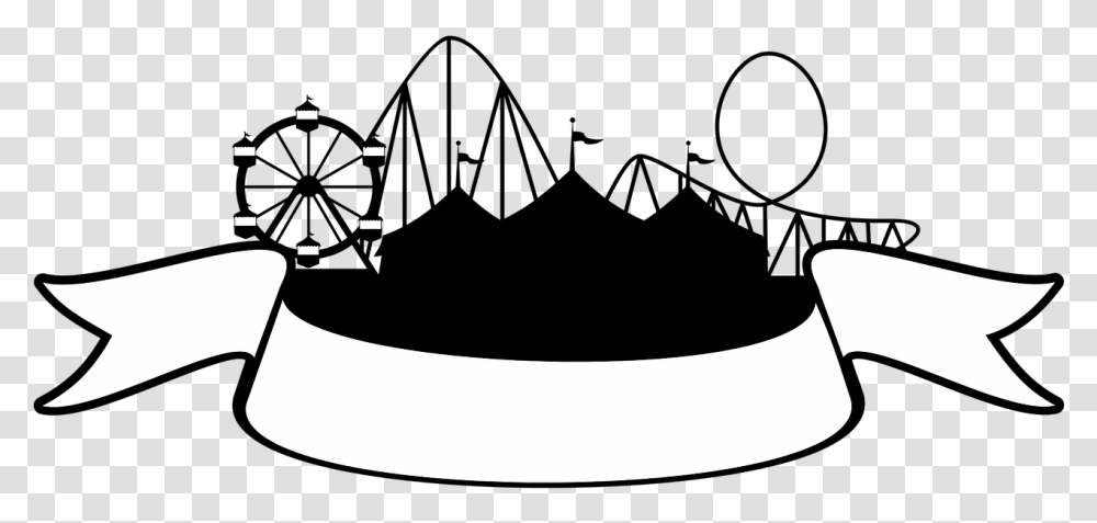 Amusement Banner Carnival Free Picture Theme Park Silhouette, Axe, Tool, Bowl, Oval Transparent Png