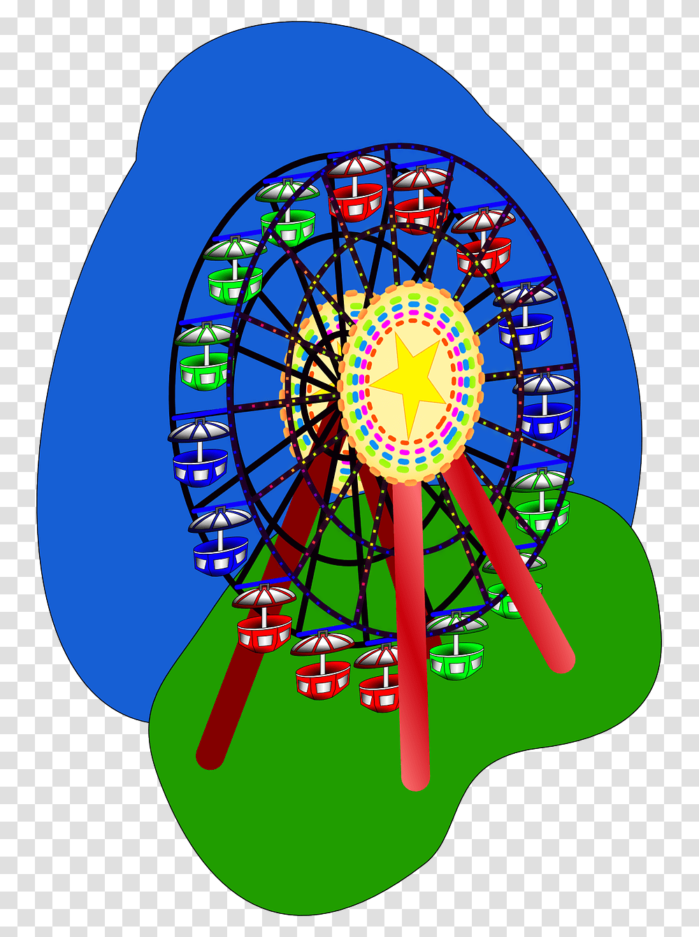 Amusement Clipart Big Wheel, Amusement Park, Ferris Wheel, Bicycle, Vehicle Transparent Png