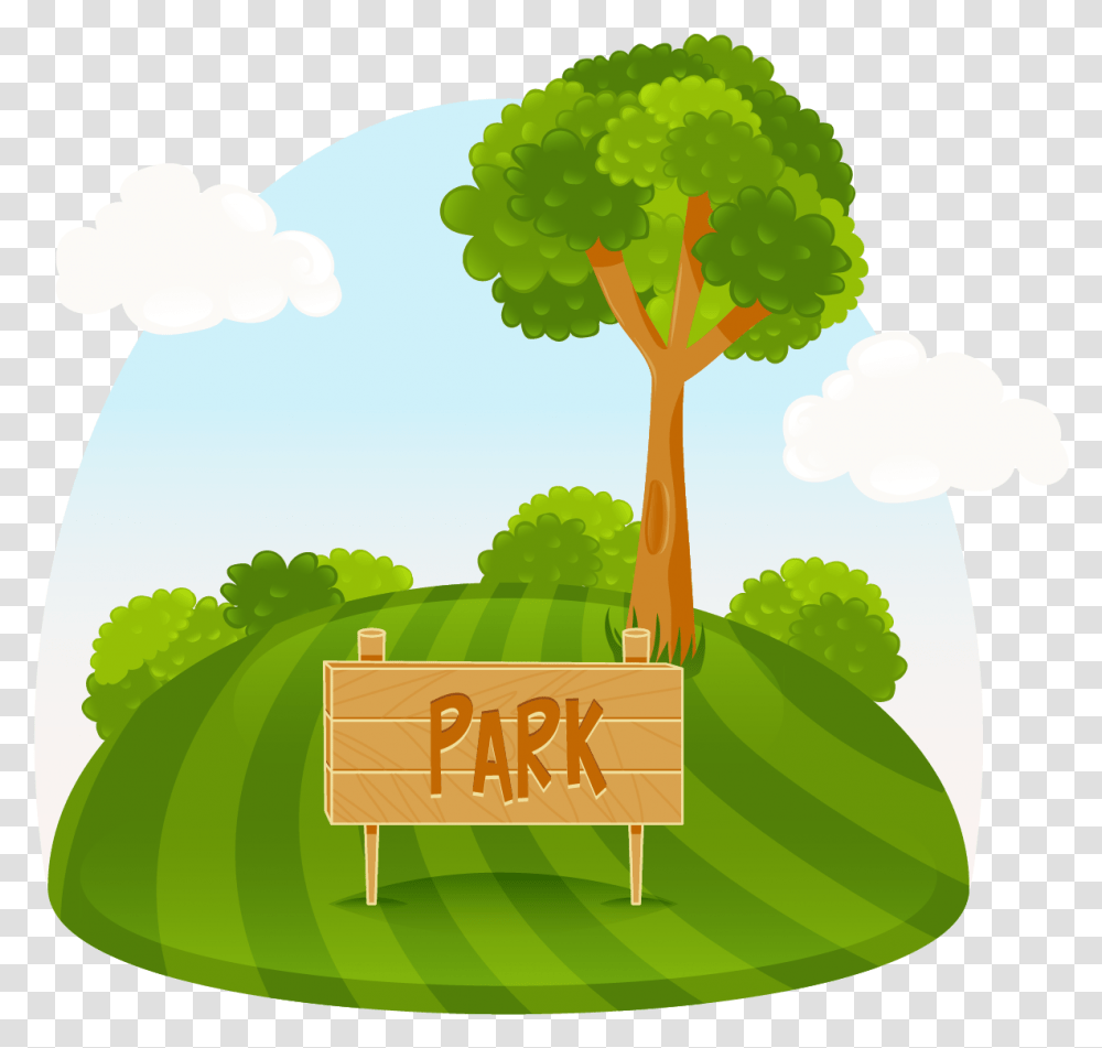 Amusement Park Tree Illustration Park Clipart, Green, Vegetation, Plant, Outdoors Transparent Png