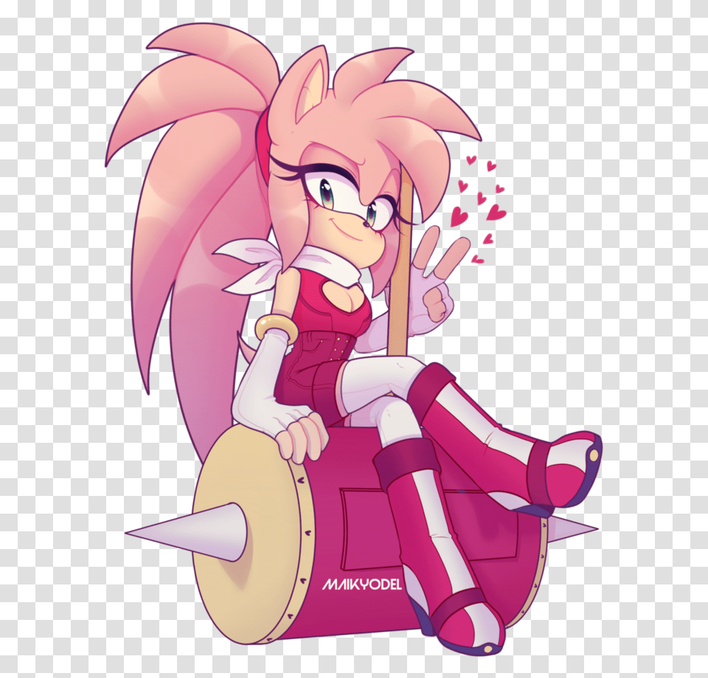 Amy Rose Pink Queen Best Girl From Sonic Amy And Sonic Fan Art, Comics, Book, Manga Transparent Png