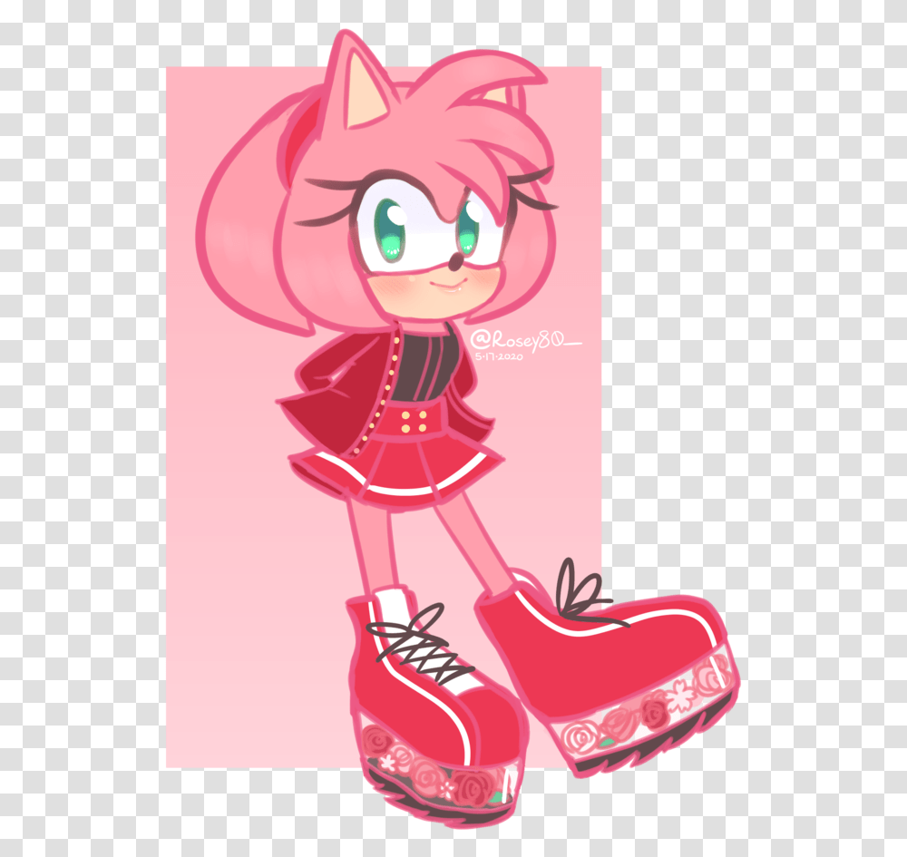 Amy Rose Platforms Fictional Character, Clothing, Apparel, Footwear, Graphics Transparent Png