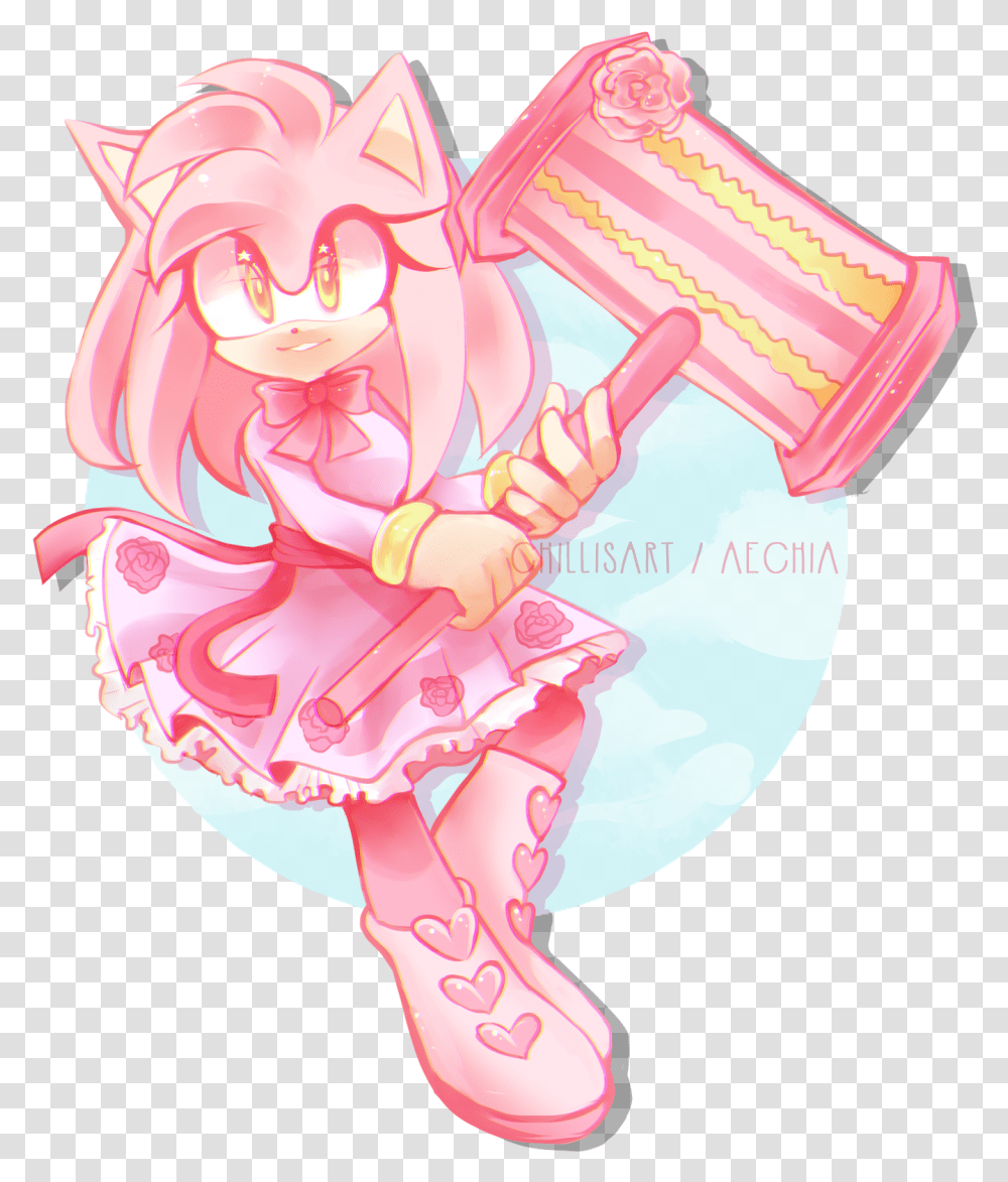 Amy Rose Sonic The Hedgehog Drawn By Spacecolonie Danbooru Amy Rose Chillisart, Costume, Clothing, Figurine, Manga Transparent Png