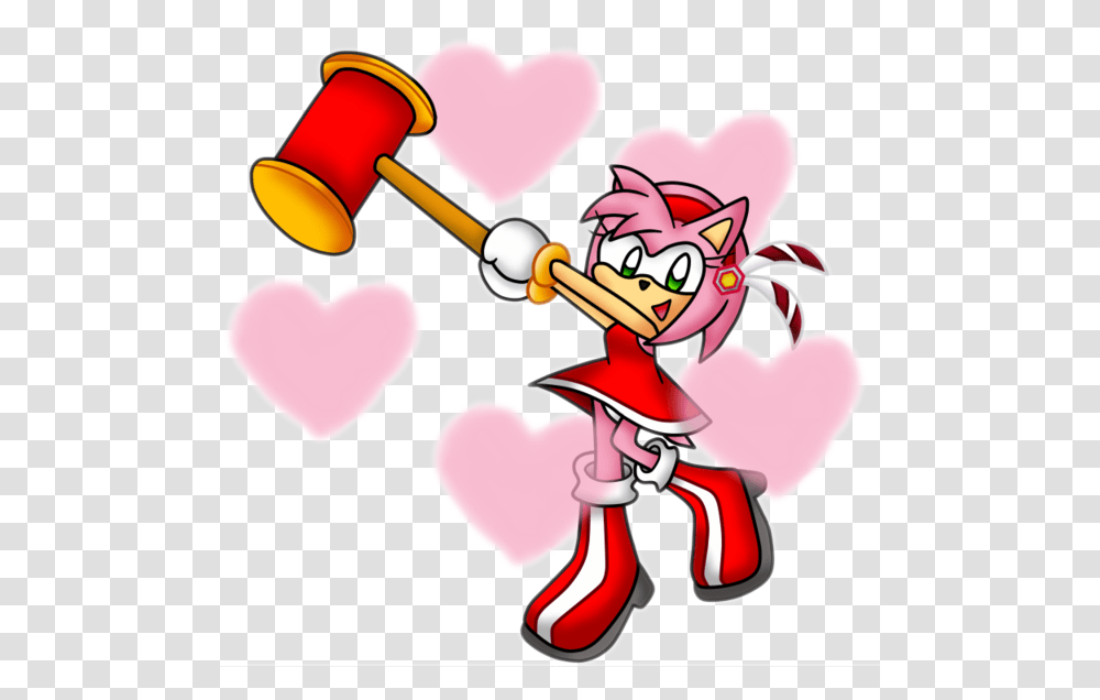Amy Rose Spinning Hammer Clipart Full Size Clipart Amy Rose Warrior Feather, Heart, Cupid Transparent Png