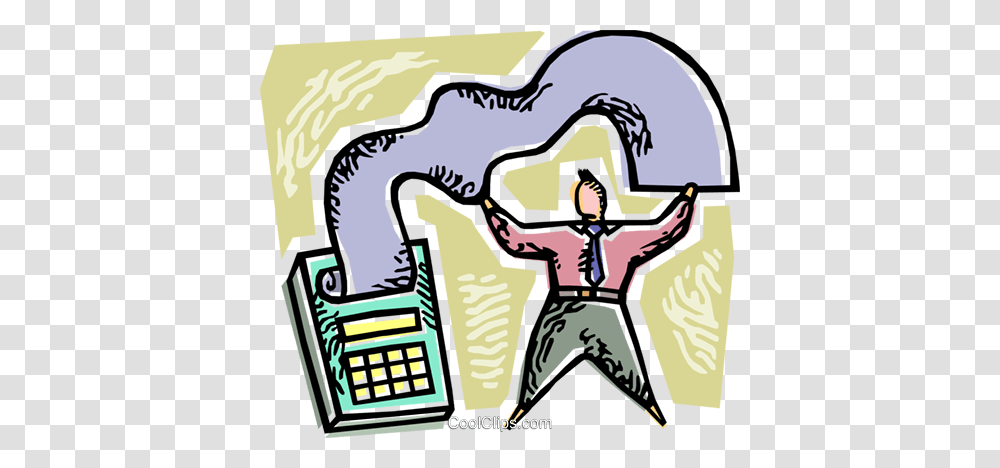 An Accountant And His Calculator Royalty Free Vector Clip Art, Outdoors, Hand, Advertisement, Plant Transparent Png