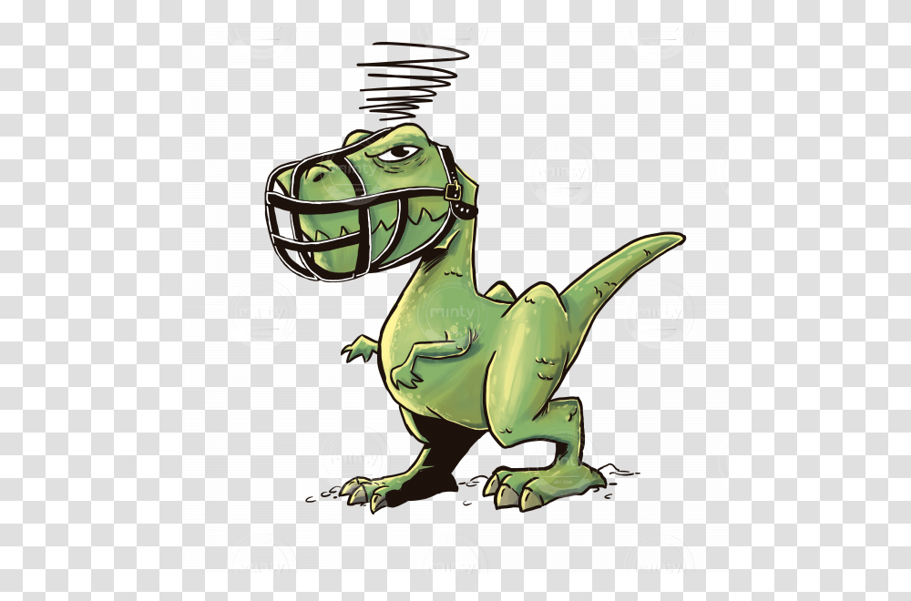 An Angry T Rex Dinosaur Because He Is Muzzled And Can Not Bite, Reptile, Animal, T-Rex Transparent Png