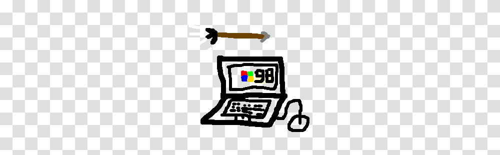 An Arrow Flies Over Windows On A Laptop Drawing, Weapon, Weaponry, Bomb Transparent Png