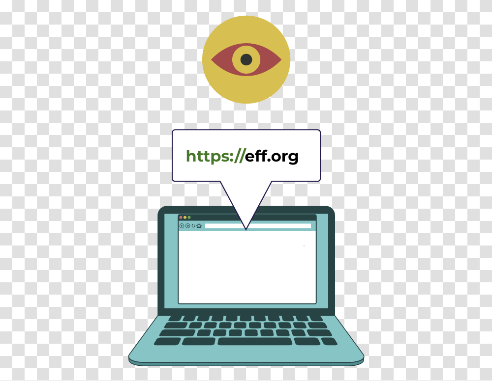 An Eye Watching A Computer Trying To Connect To Eff Netbook, Laptop, Pc, Electronics, Computer Keyboard Transparent Png
