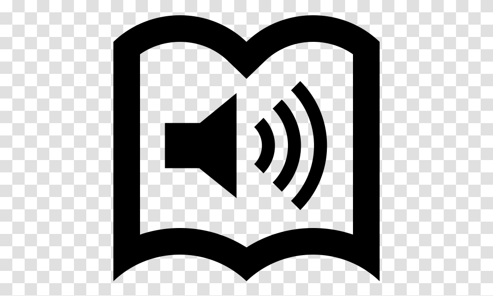 An Icon Outline Of A Book With A Speaker In The Center Audiobook Icon, Gray, World Of Warcraft Transparent Png