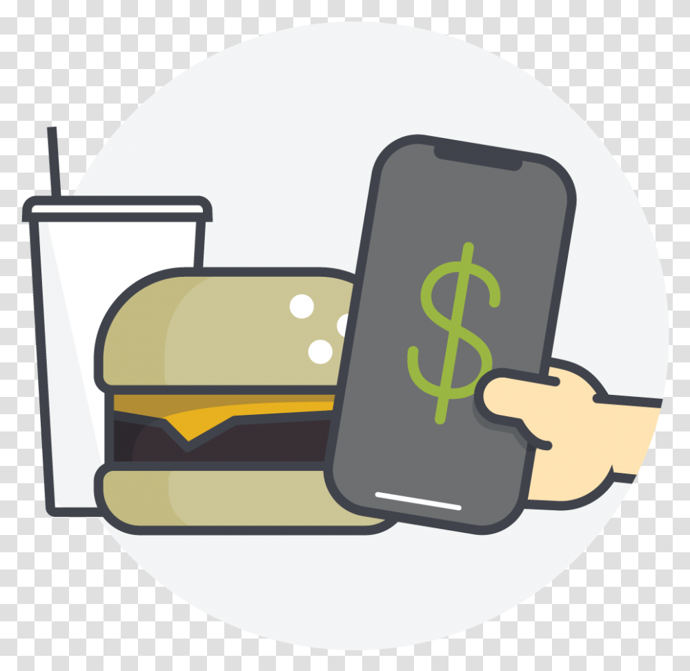 An Icon Showing A Phone Paying For A Meal, Baseball Cap, Apparel Transparent Png
