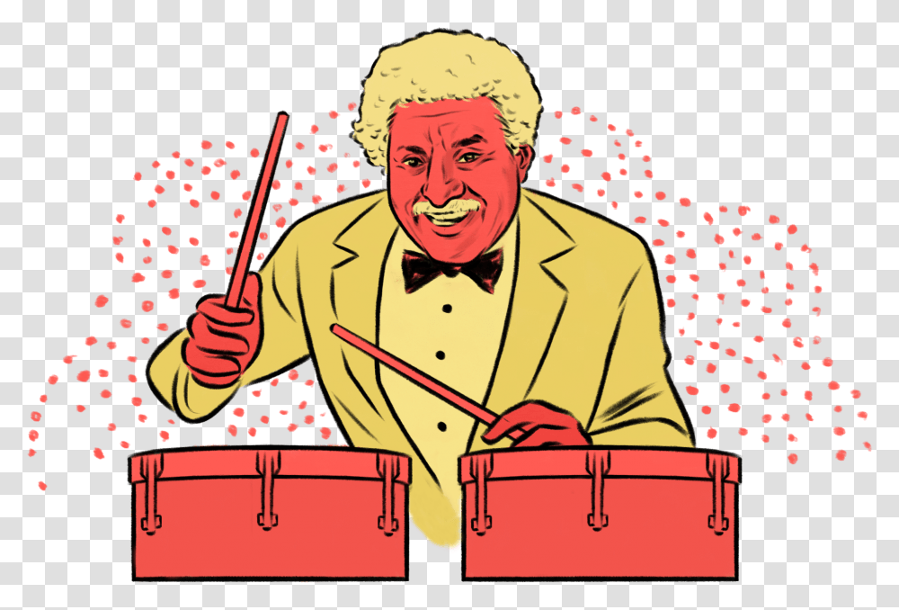 An Illustrated Nyc Mambo Boogaloo And Salsa Family Tree Red, Person, Human, Musical Instrument, Performer Transparent Png