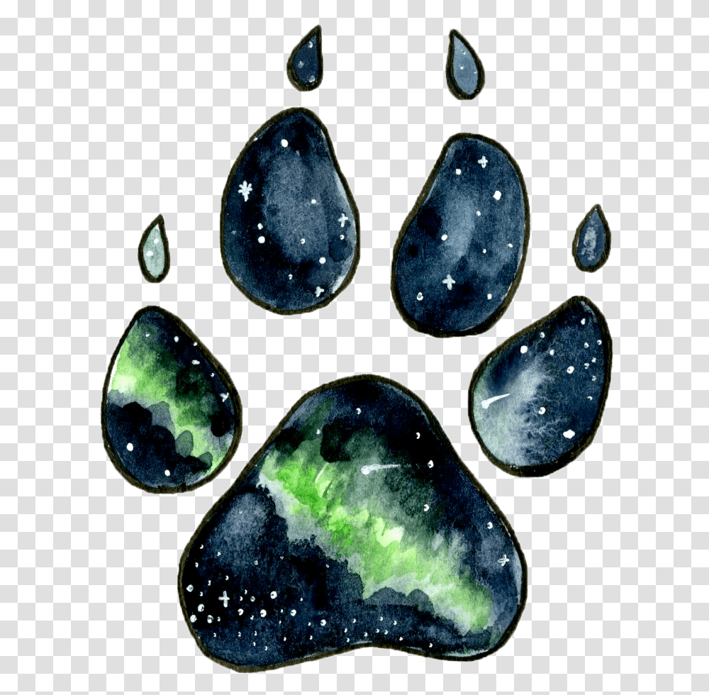 An Illustration Of A Galaxy Printed Wolf Paw Imprint Galaxy Wolf Paw Print, Gemstone, Jewelry, Accessories, Accessory Transparent Png