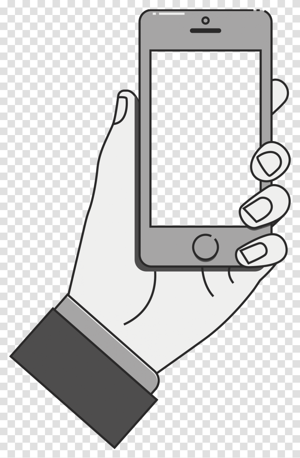 An Illustration Of A Hand Holding A Phone Displaying, Electronics, Mobile Phone, Cell Phone, Iphone Transparent Png