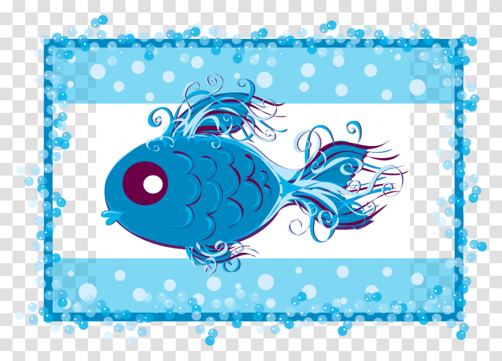 An Illustration Of An Artistic Blue Fish Swimming On, Floral Design, Pattern, Doodle Transparent Png