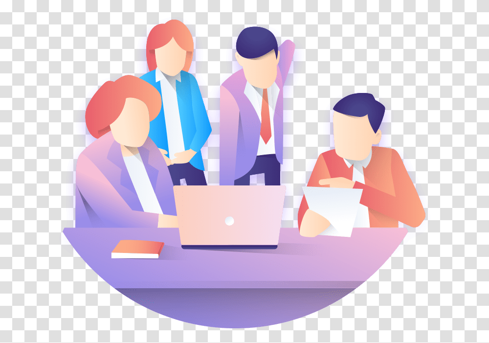 An Illustration Of Businesspeople Around A Laptop Envato, Audience, Crowd, Speech, Lecture Transparent Png