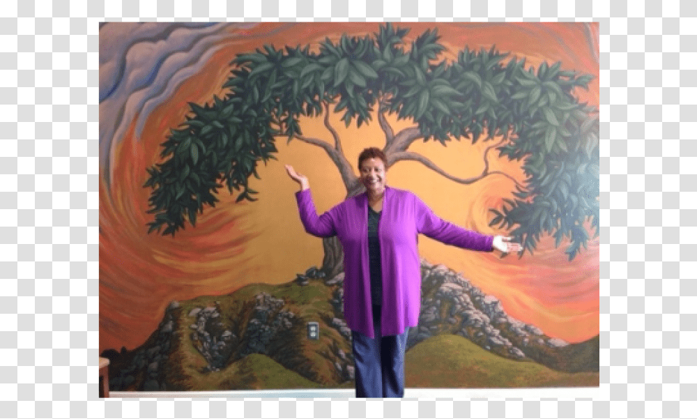 An Image Of Reverend Wilkins Standing In Front Of A Painting, Person, Tai Chi, Martial Arts, Sport Transparent Png
