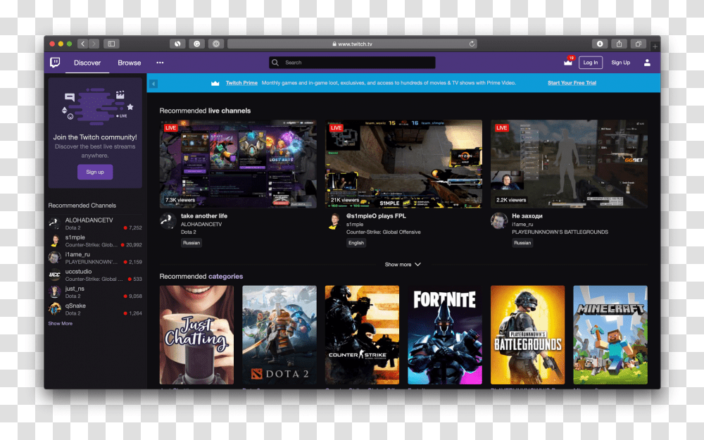 An Image Of The Twitch Interface Twitch Live Streaming, Person, Human, Monitor, Screen Transparent Png