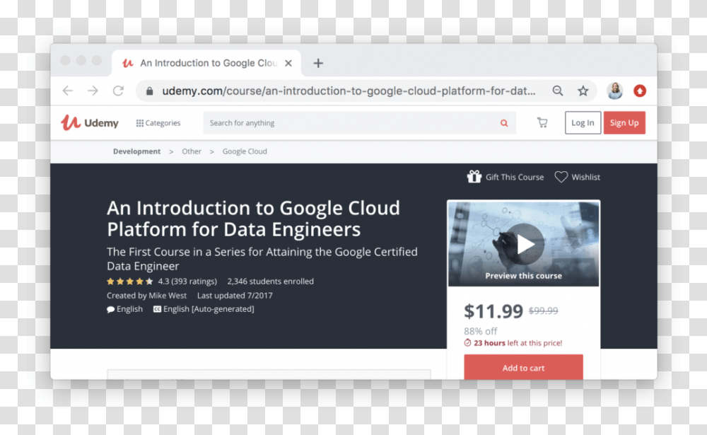 An Introduction To Google Cloud Platform For Data Engineers Facebook Ad Sample Udemy, File, Webpage, Screen Transparent Png