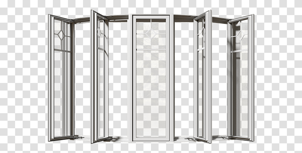 An Open Bay Window From The Front Shower Door, Folding Door, Picture Window, French Door Transparent Png