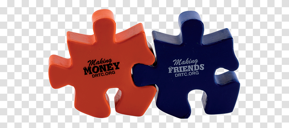 An Orange And A Blue Puzzle Piece Linked Together Puzzle Piece, Logo, Trademark Transparent Png