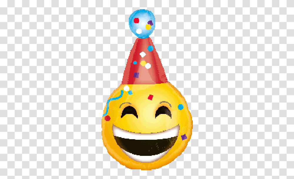 Anagram Foil Jr Shape 18 Happy Birthday Emoji Emoji Party Hat, Clothing, Apparel, Snowman, Winter Transparent Png