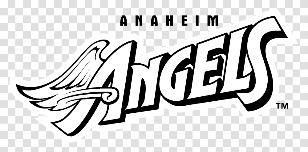 Anaheim Angels Logo Black And White Download La Angels Logo Black And White, Label, Word, Meal Transparent Png