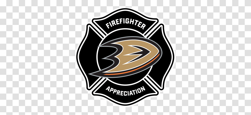 Anaheim Ducks Powered By Spinzo Fire Department Firefighter Flag, Logo, Symbol, Trademark, Ketchup Transparent Png