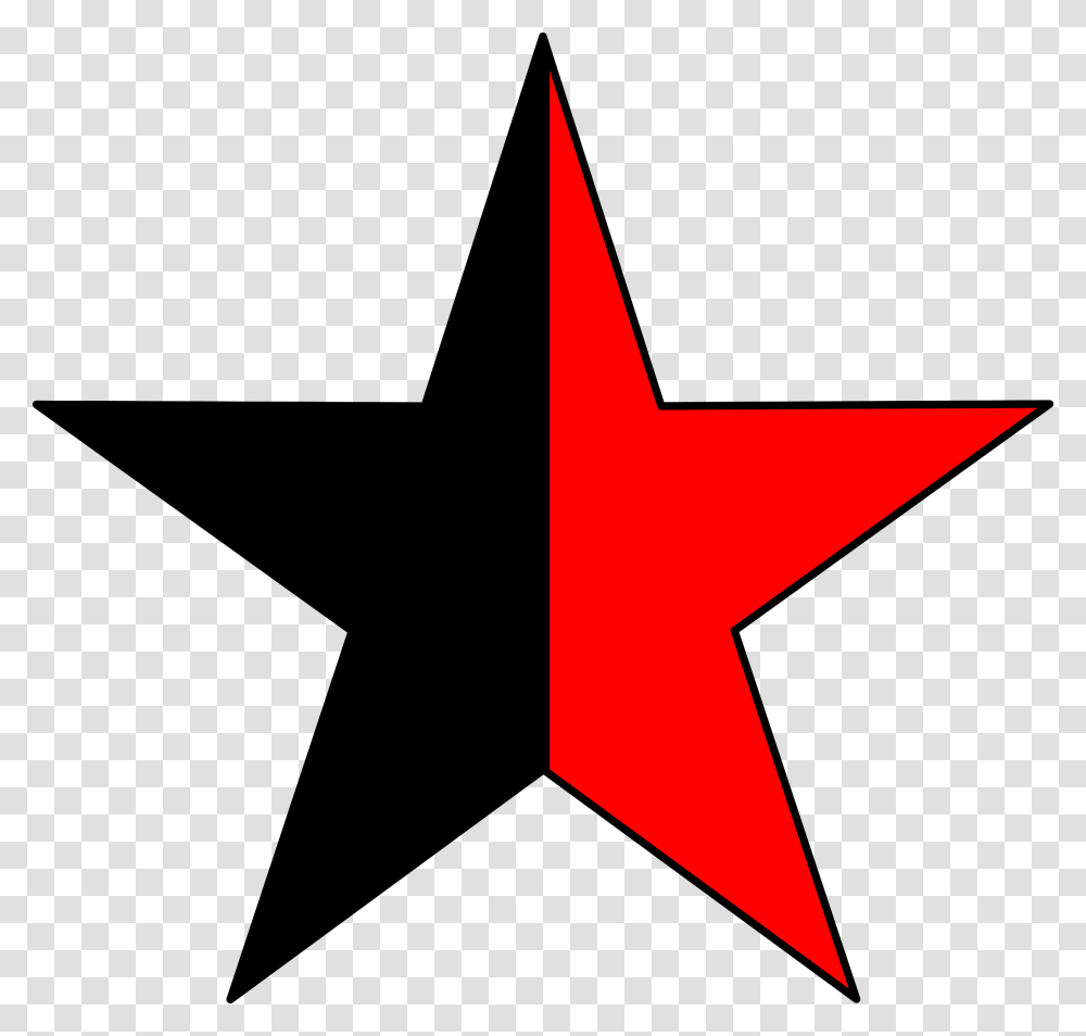 Anarcho Communism Clip Arts Half Black Half Red Star, Star Symbol Transparent Png