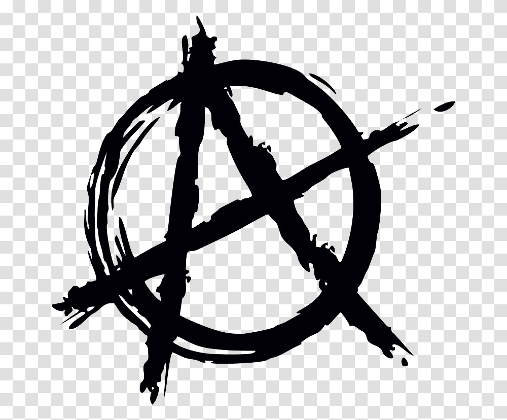 Anarchy, Stencil, Silhouette, Bow Transparent Png