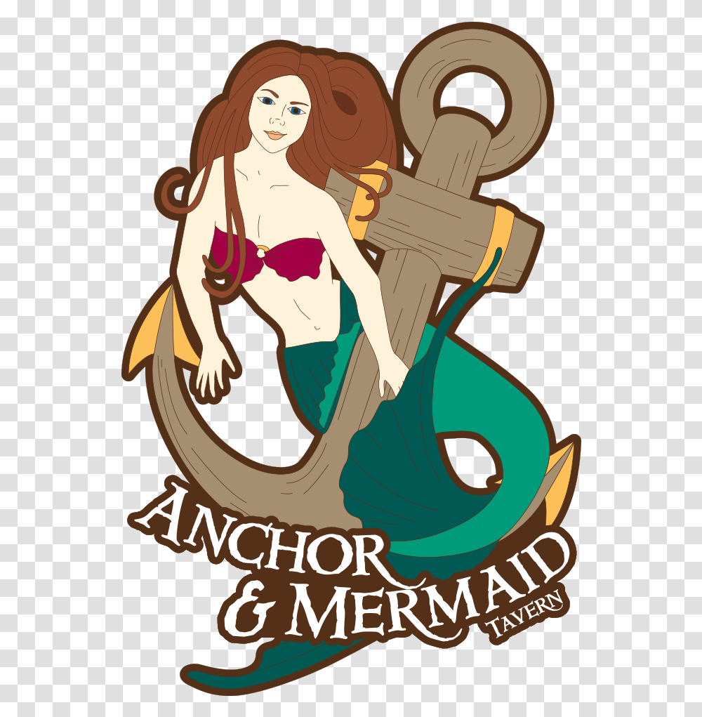 Anchor Amp Mermaid Tavern Logo Mermaid Anchor, Poster, Advertisement Transparent Png